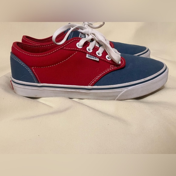 Vans Men's Atwood 2 Tone Red/Blue Low Top Skateboard Shoes Sneakers Size 8.5 - Picture 4 of 13